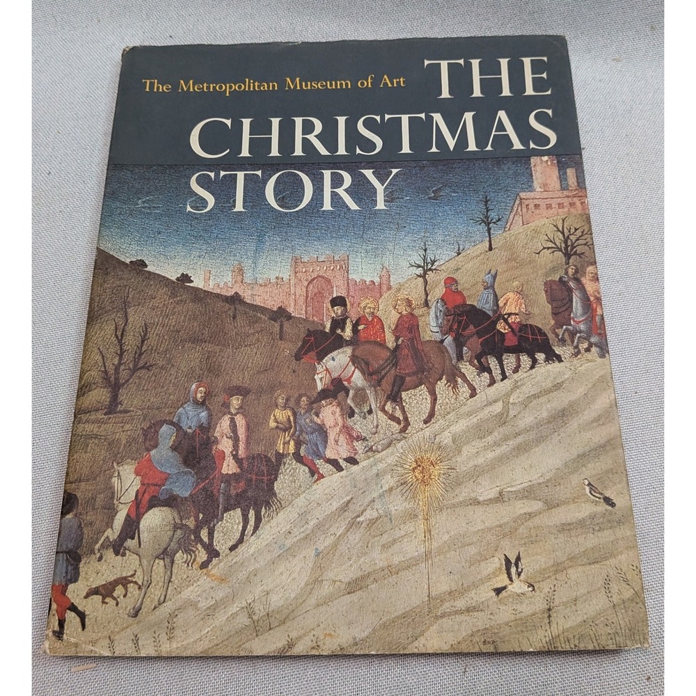 Metropolitan Museum of Art The Christmas Story Book Blue Good Vintage Art Bible